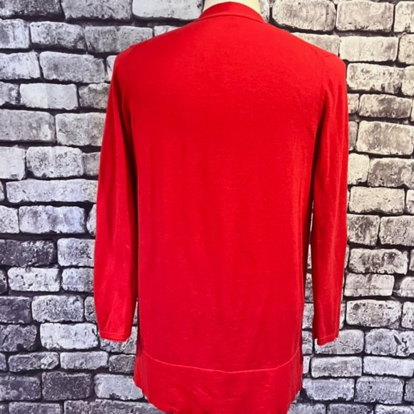 J. Jill Red Long Sleeve No Close Cardigan Sweater Size XS - Picture 5 of 9